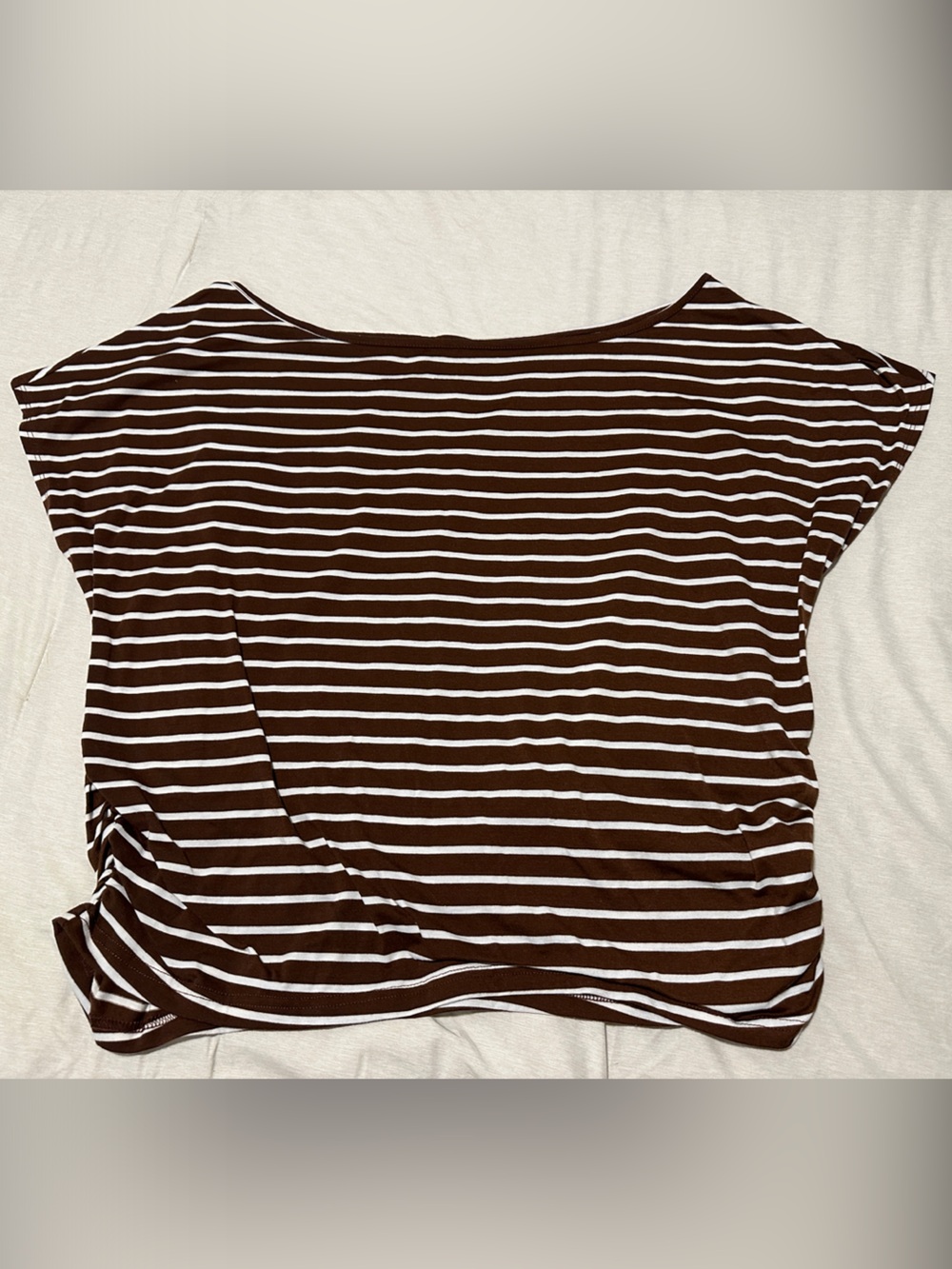 1XL Striped Brown and White Women's Shirt